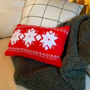 Red Folk Scandi Accent Pillow